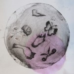 Circular intaglio plates from Cheadle Hulme High School. Working with Alan Birch inspired by the work of Cornelia 