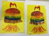 2 Collographs with rollover . Alan Birch print workshops in school.