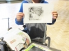 Pupil with print by press.