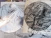 Circular intaglio plates from Cheadle Hulme High School. Working with Alan Birch inspired by the work of Cornelia Parker at the Whitworth..