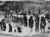 Print from complex drypoint plate.