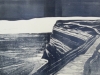Pete Cave etched lino coastal prints printed at Prospect Studios with Alan Birch.